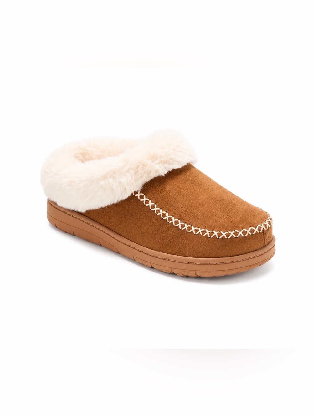 Dearfoams Cozy Slippers Tan Faux Fur Memory Foam NEW🔥